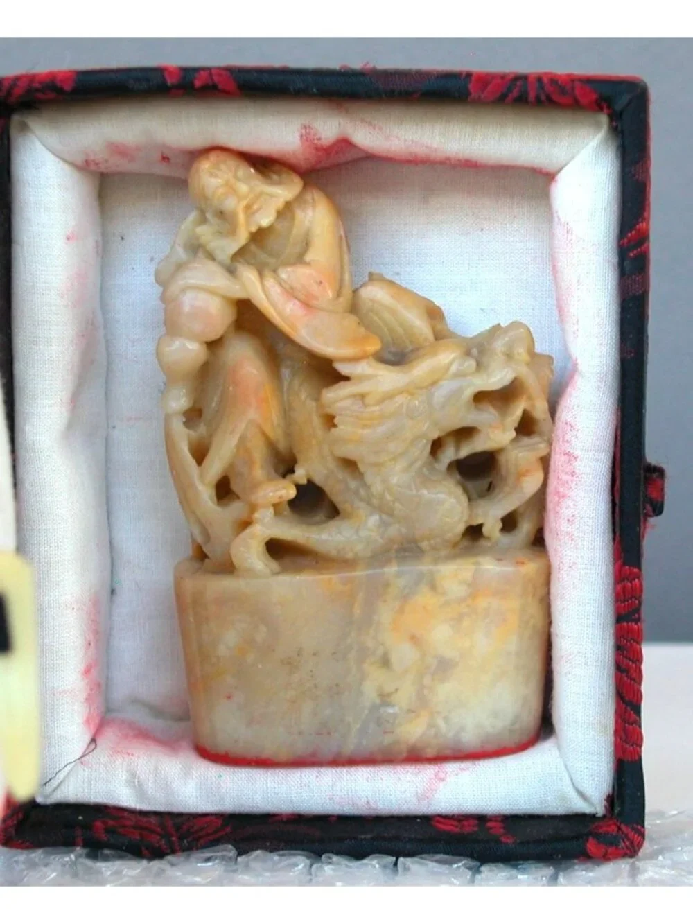 Chinese Carved Stone Chop/Seal of Soapstone or Shoushan Stone